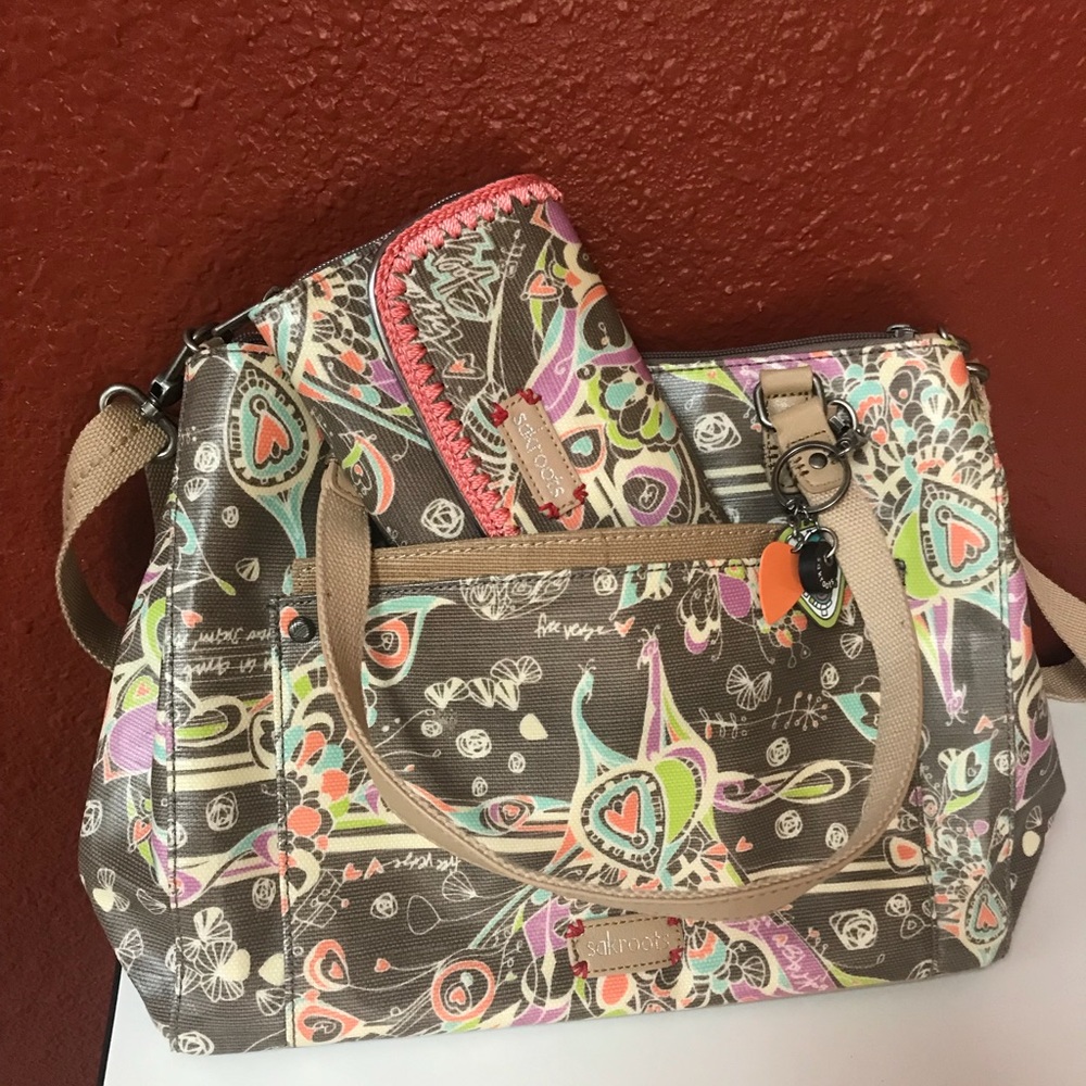 SakRoots purse and wallet set